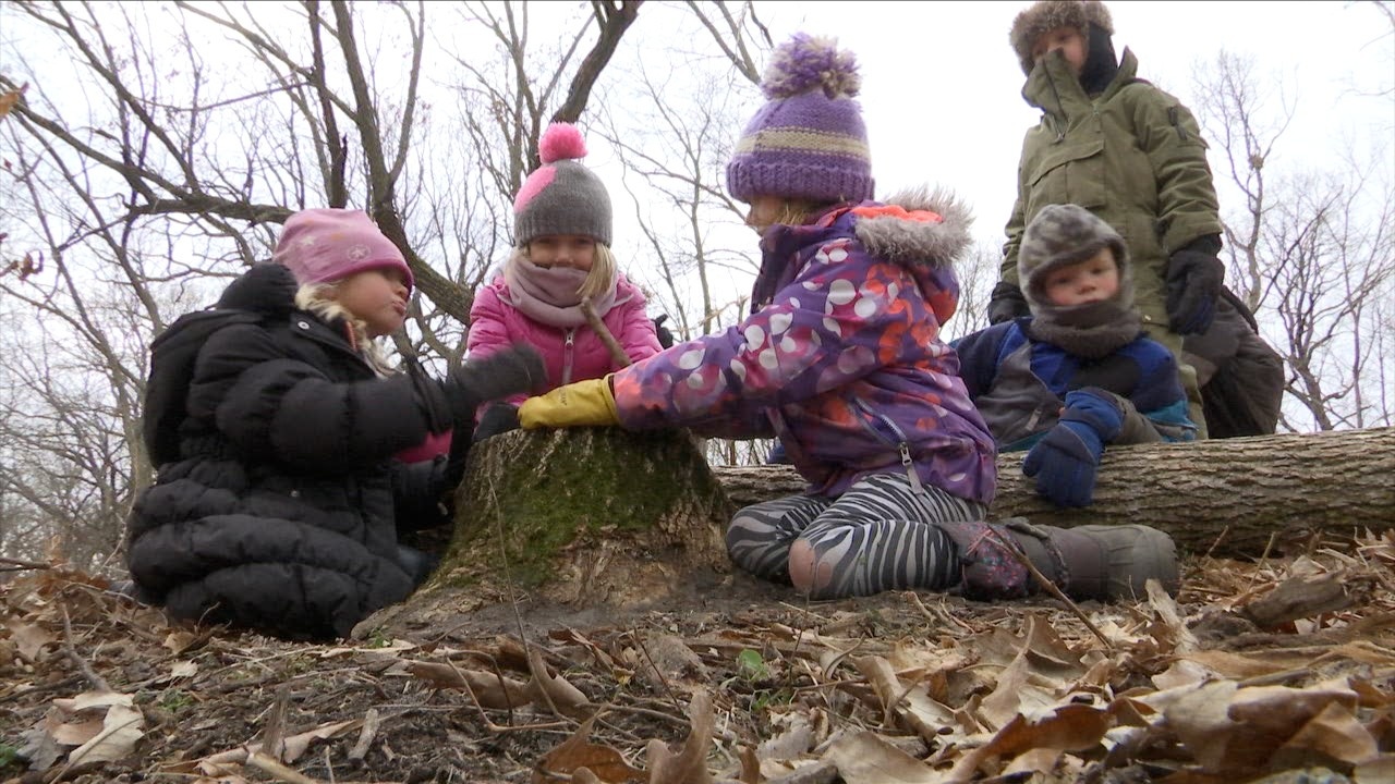 Kindergarteners at Gatewood Elementary School in Hopkins participate in an "outdoor immersion" learning program.