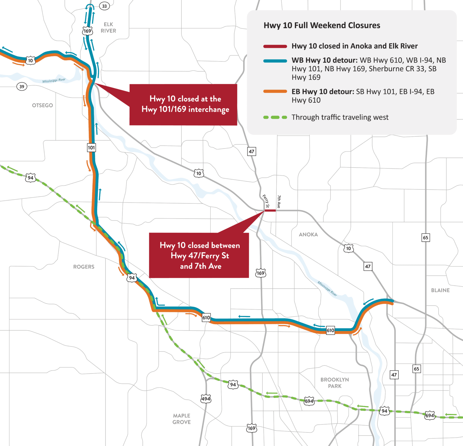 Hwy 10 to close in Anoka, Elk River this weekend - KSTP.com 5 ...