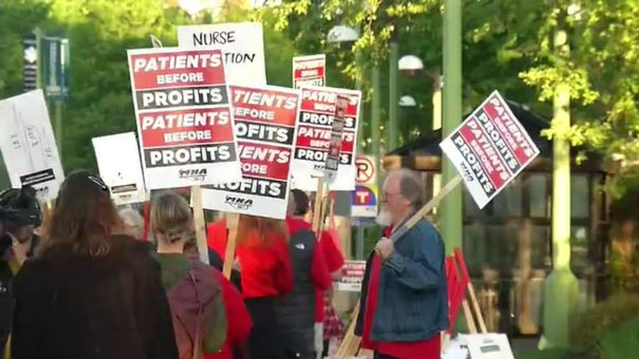 Minnesota nurses picket over pay, patient care