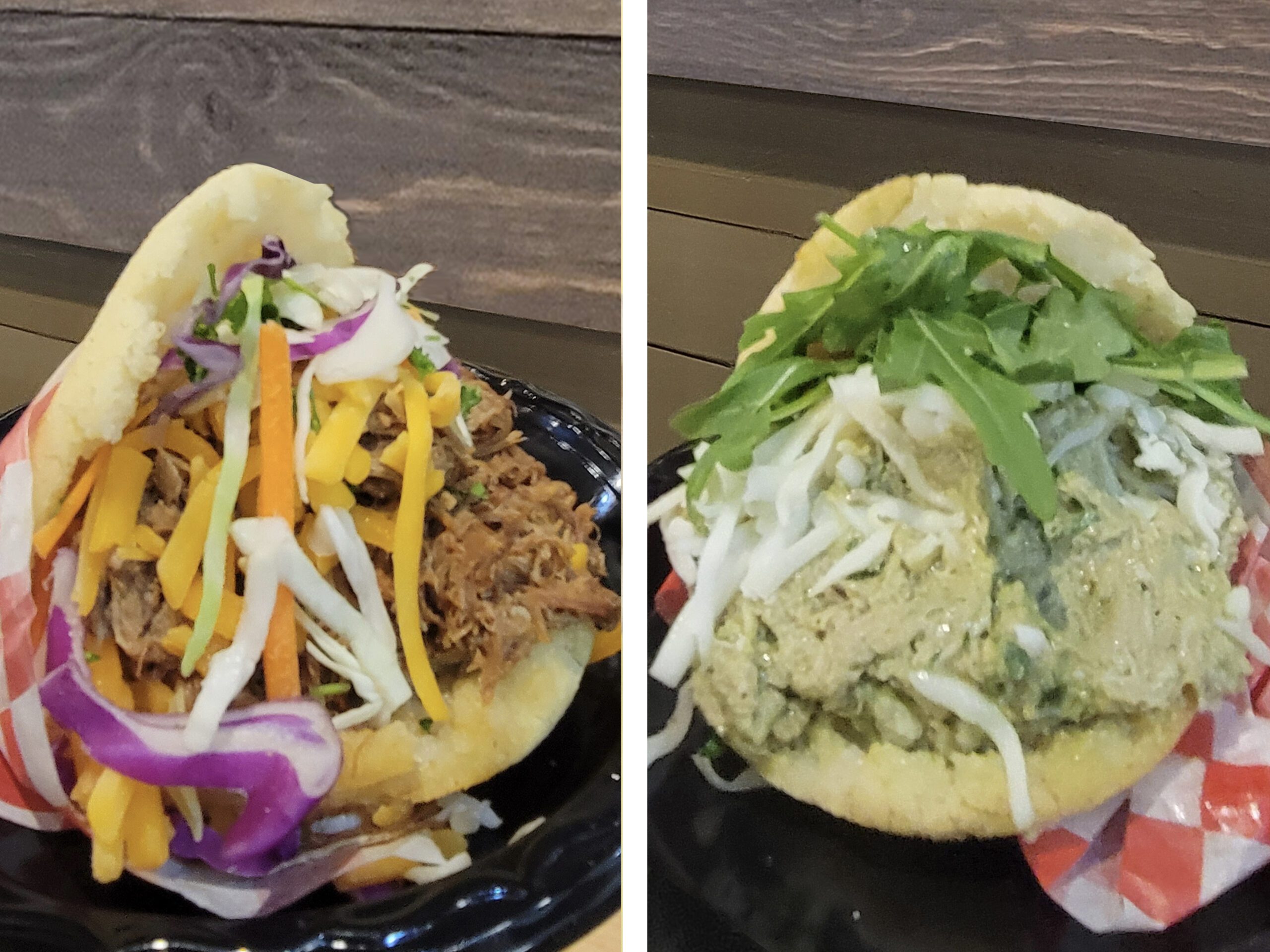 arepa-bars-three-arepas-pulled-pork-the-queen-and-vegan