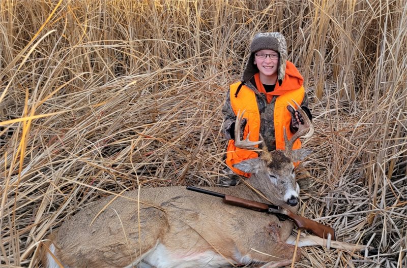 Sarah Schultz 12-year-old Aaden shot first deer