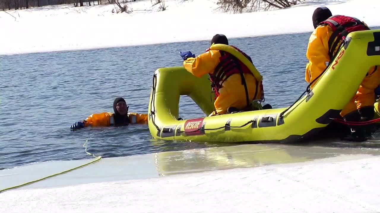 Coon Rapids Fire Department tests out new equipment for ice rescues photo