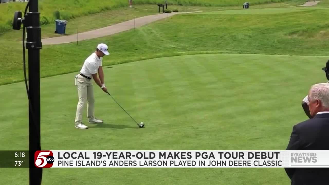 19-year-old Minnesota golfer plays in PGA Tour event; community cheering with each swing
