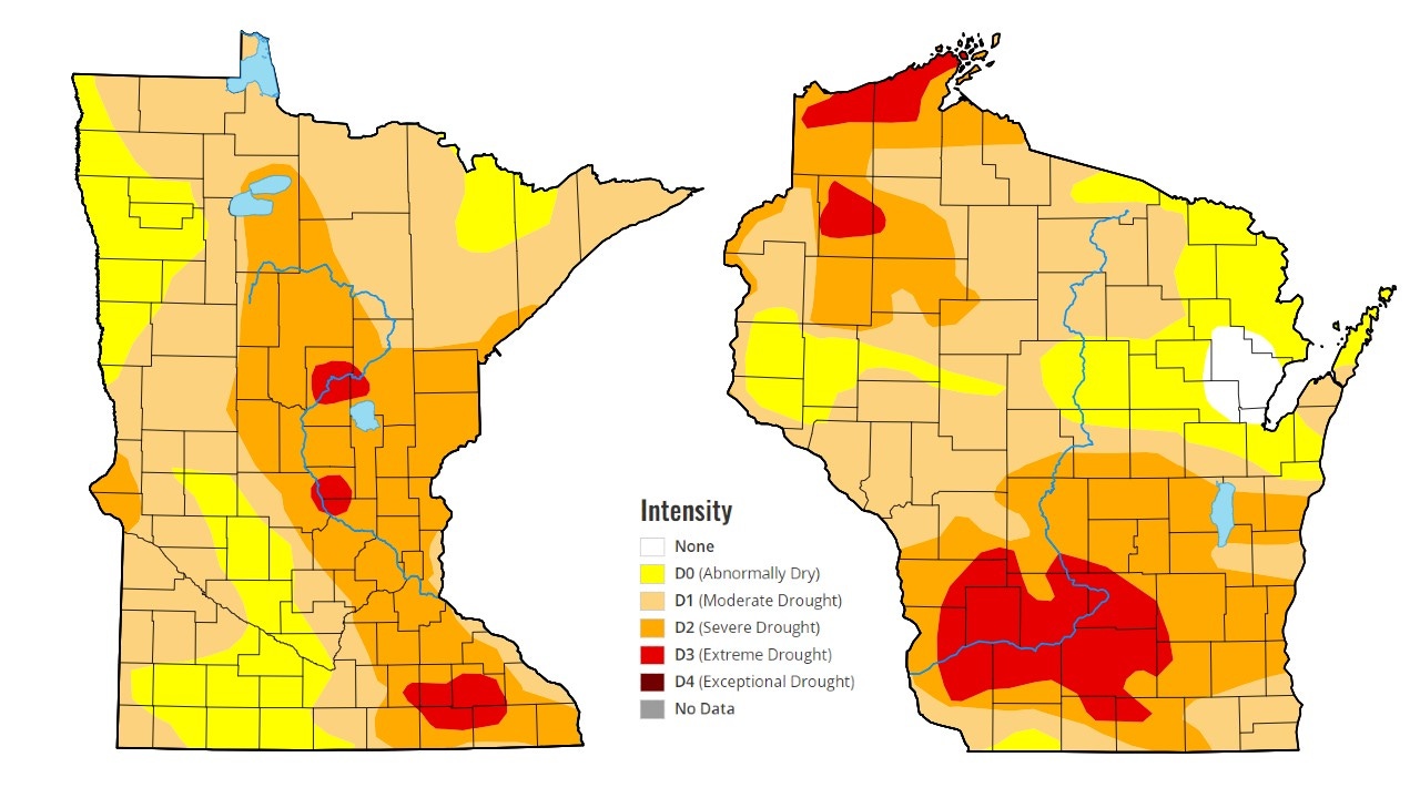 Areas experiencing extreme drought increase slightly across Minnesota ...