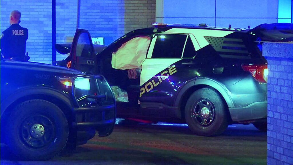 A Golden Valley Police Department cruiser crashed in downtown Minneapolis. 