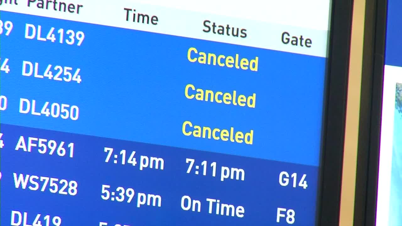Dozens of flights were canceled and delayed at MSP as the winter storm moved in