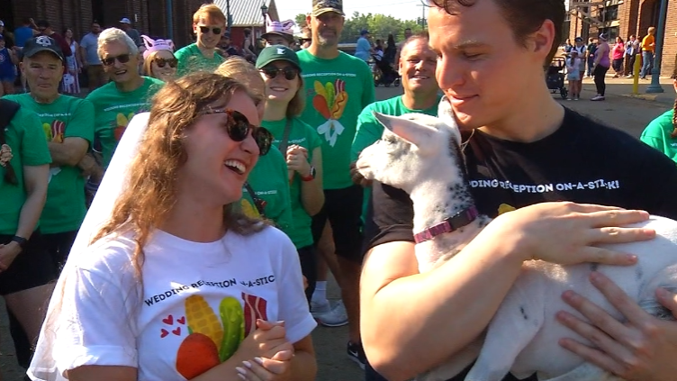 Couple celebrates pre-wedding reception at the State Fair