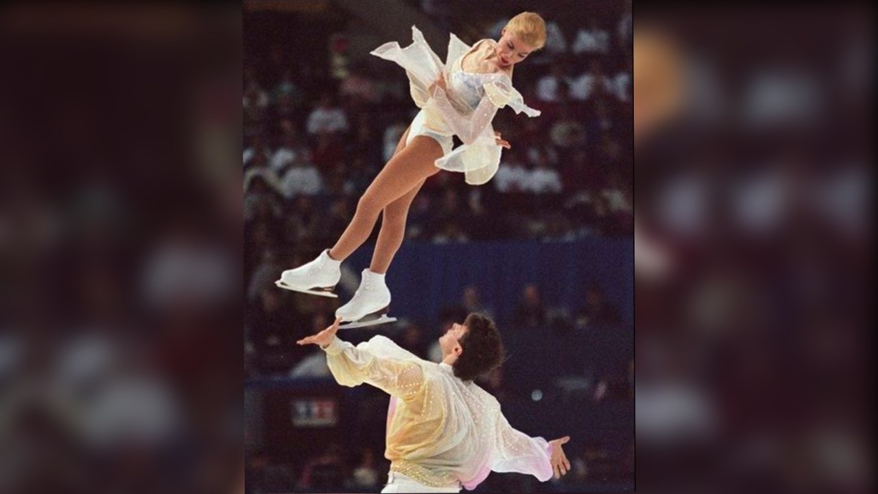 Teen figure skaters and their coaches, group of hunters and students