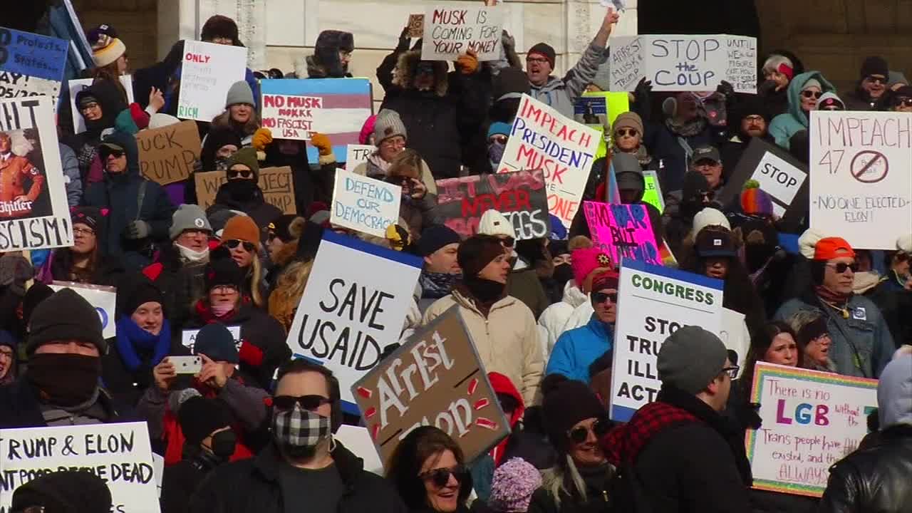 Hundreds gather at Minnesota State Capitol to protest Trump, Project